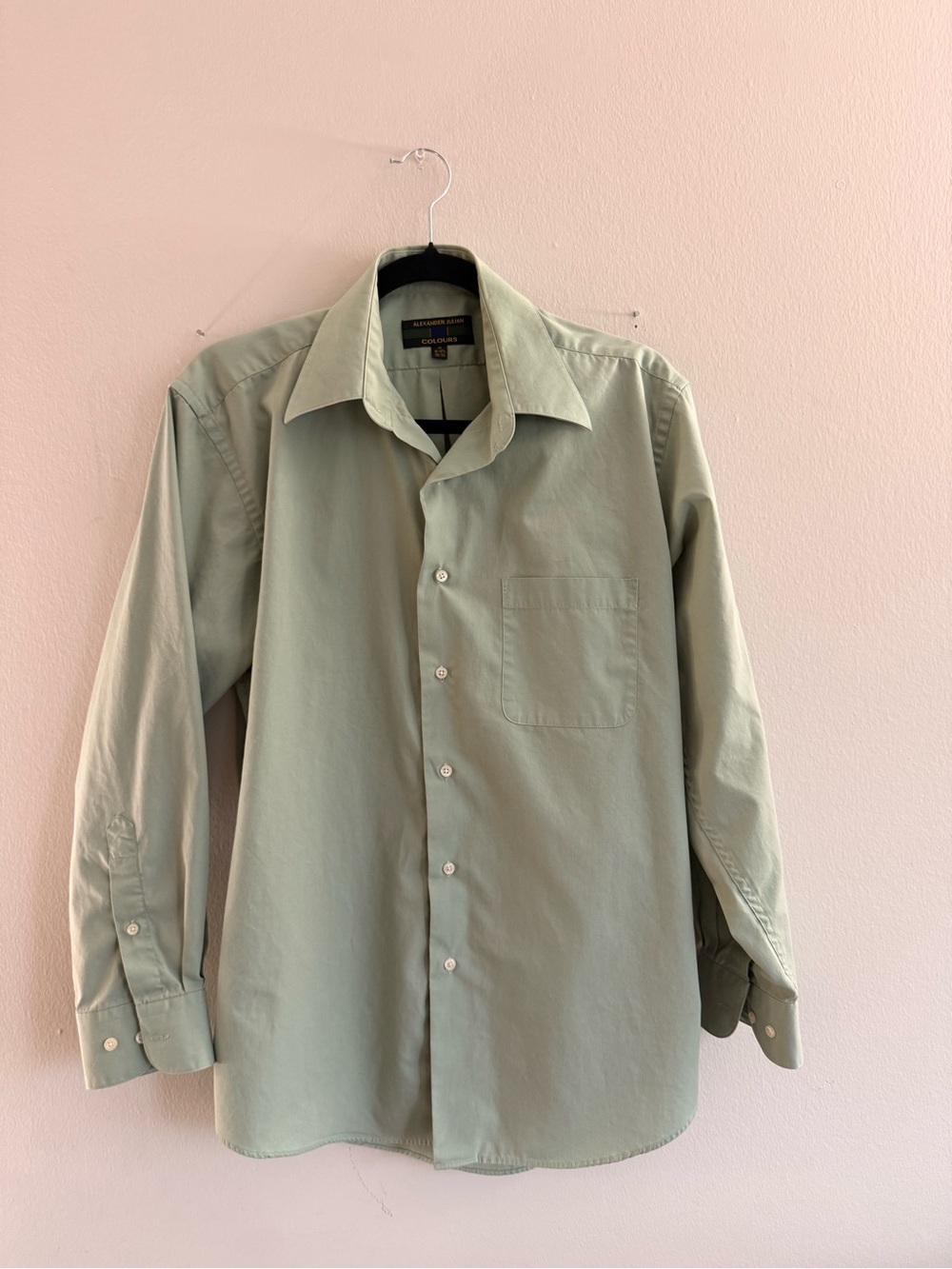 Alexander Julian Men's Sage Green Long-Sleeve Dress Shirt